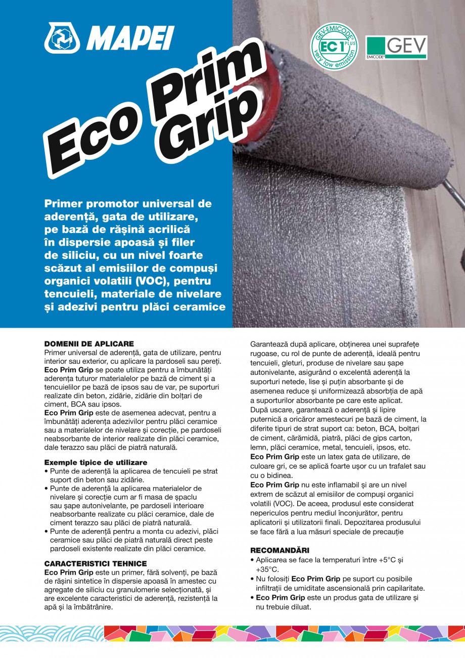 Pagina 1-Primer promotor universal de aderenta MAPEI ECO PRIM GRIP Fisa tehnica Romana im
r p
P ri
oG
c
E
...