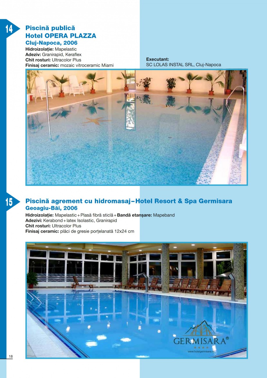 Pagina 18 - Ghid constructia piscinelor din beton armat MAPEI Catalog, brosura Romana IC în
strat...