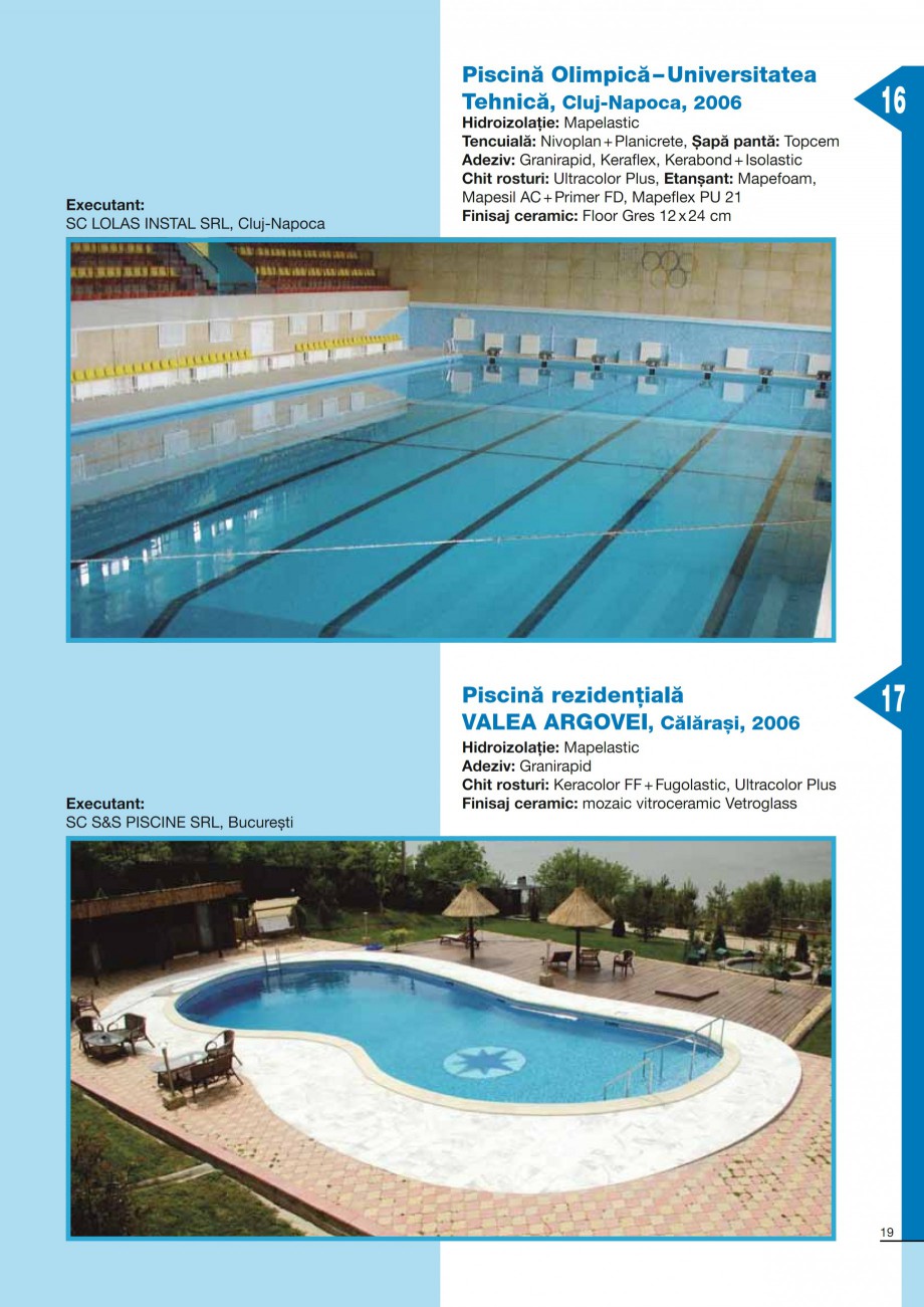Pagina 19 - Ghid constructia piscinelor din beton armat MAPEI Catalog, brosura Romana inclusiv la...