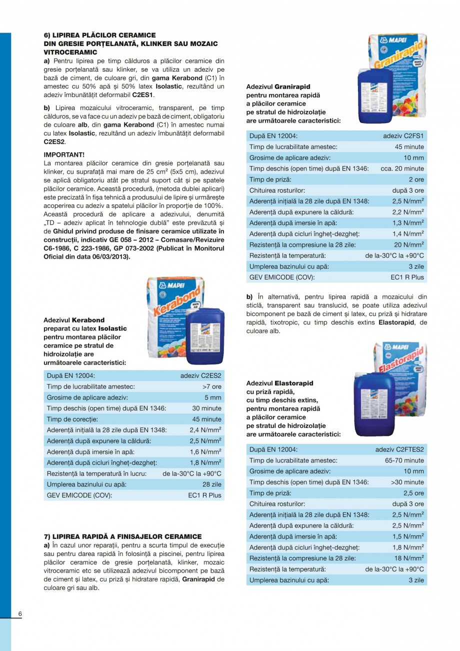 Pagina 6-Ghid constructia piscinelor din beton armat MAPEI Catalog, brosura Romana ambientală este XS2, se...