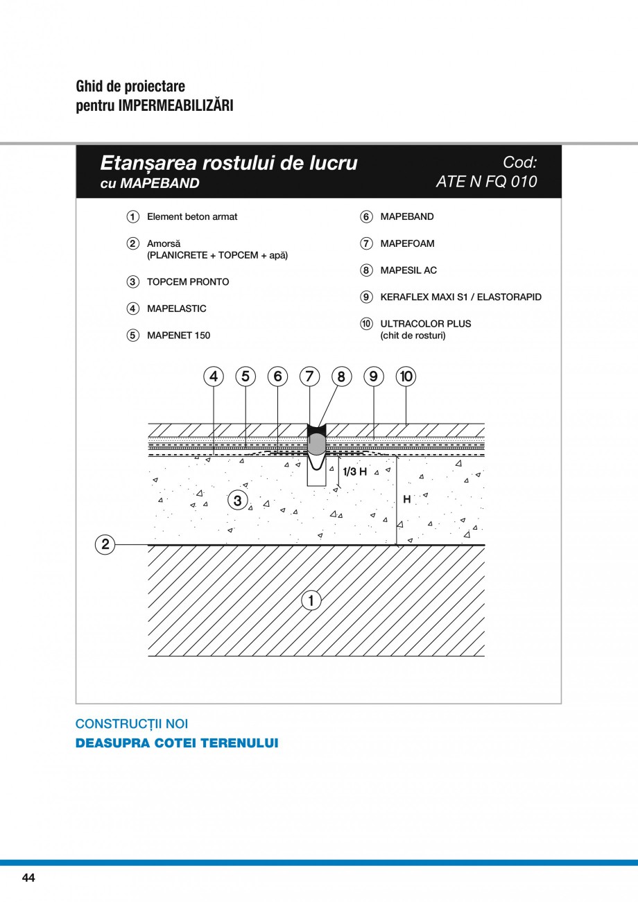 Pagina 46-Ghid proiectare impermeabilizari solutii  MAPEI Catalog, brosura Romana 