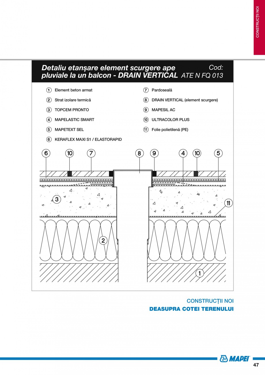 Pagina 49-Ghid proiectare impermeabilizari solutii  MAPEI Catalog, brosura Romana 