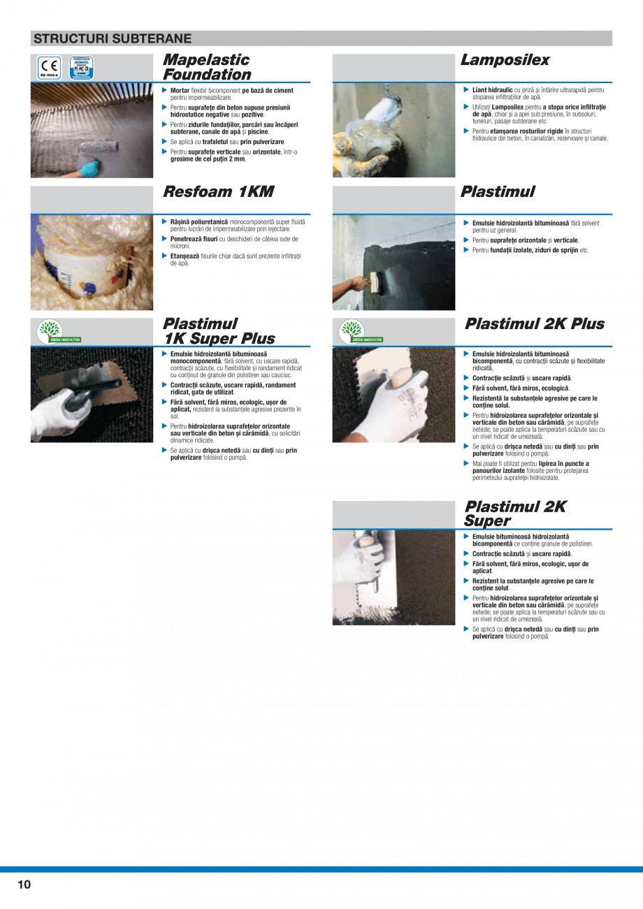 Pagina 12-Ghid selectie produse pentru impermeabilizari  MAPEI Catalog, brosura Romana bunătățind alungirea...