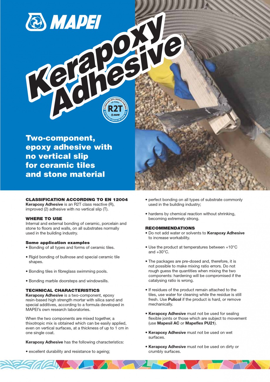 Pagina 1-Mortar epoxidic bicomponent, pe baza de rasini reactive MAPEI KERAPOXY ADHESIVE Fisa tehnica Engleza...