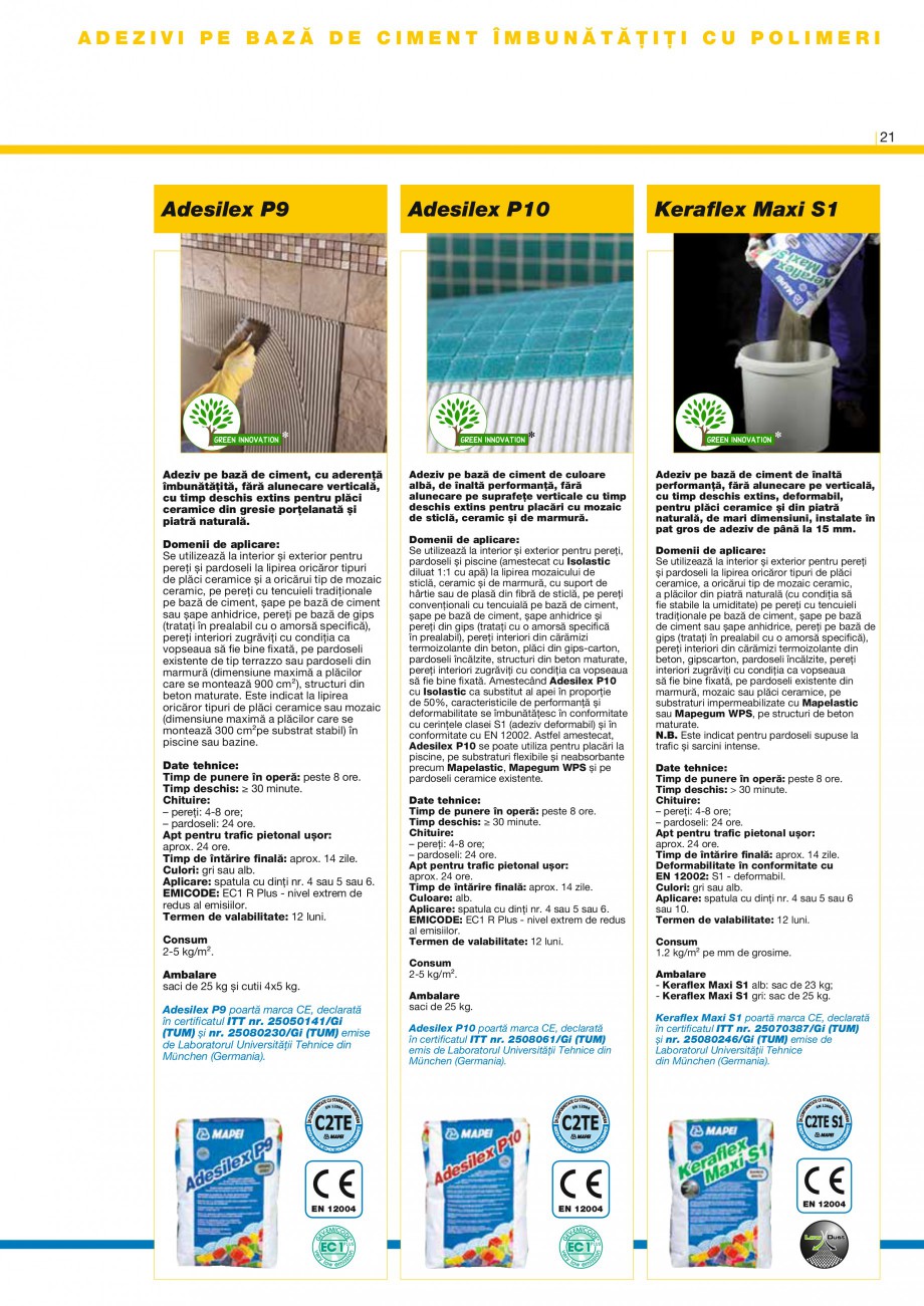 Pagina 23 - Produse pentru montarea placilor ceramice si a placilor din piatra naturala MAPEI...