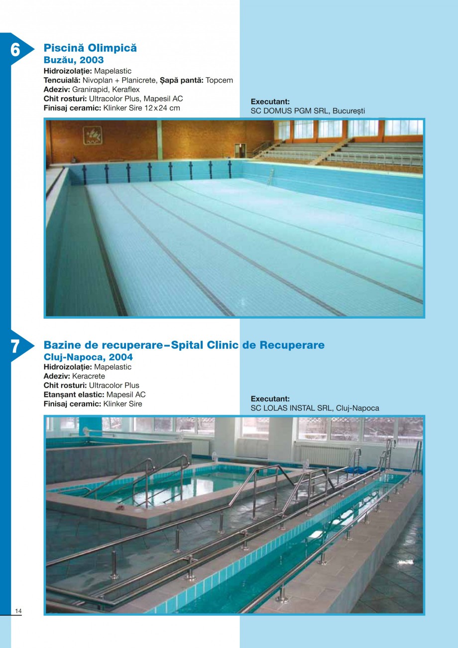 Pagina 14-Ghid constructia piscinelor din beton armat MAPEI KERACOLOR GG, KERACOLOR FF Catalog, brosura Romana...