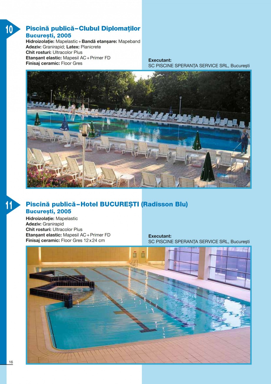 Pagina 16-Ghid constructia piscinelor din beton armat MAPEI KERACOLOR GG, KERACOLOR FF Catalog, brosura Romana...