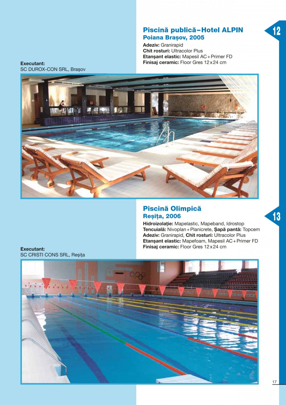 Pagina 17-Ghid constructia piscinelor din beton armat MAPEI KERACOLOR GG, KERACOLOR FF Catalog, brosura Romana...