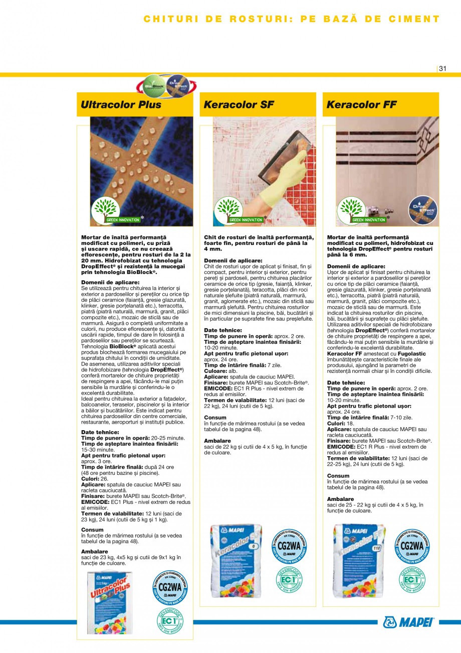 Pagina 33-Produse pentru montarea placilor ceramice si a placilor din piatra naturala MAPEI KERAPOXY Catalog, ...