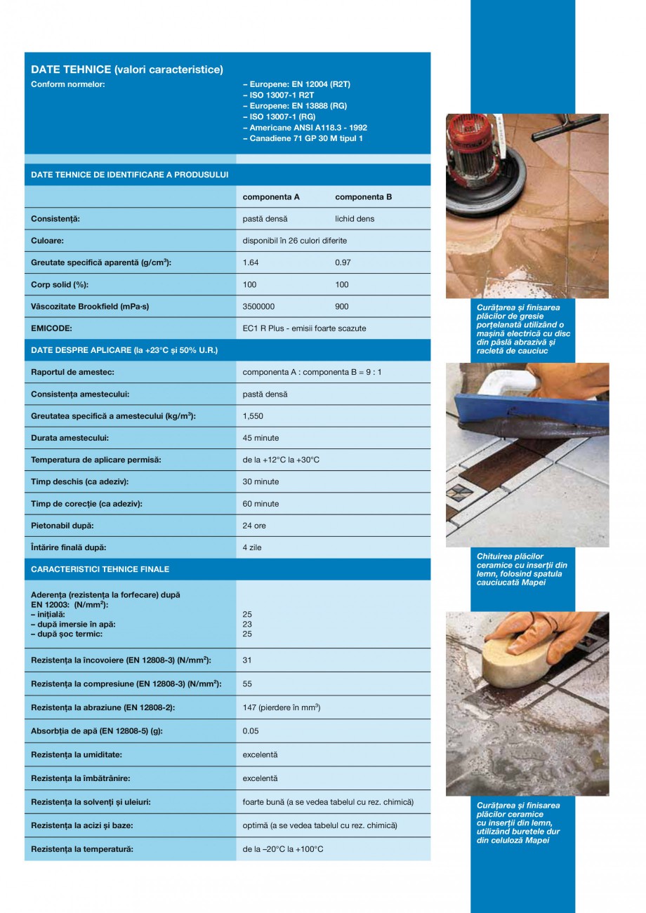 Pagina 4-Mortar epoxidic bicomponent, rezistent la acizi, pentru rosturi cu latime de minim 3mm, utilizat si ...