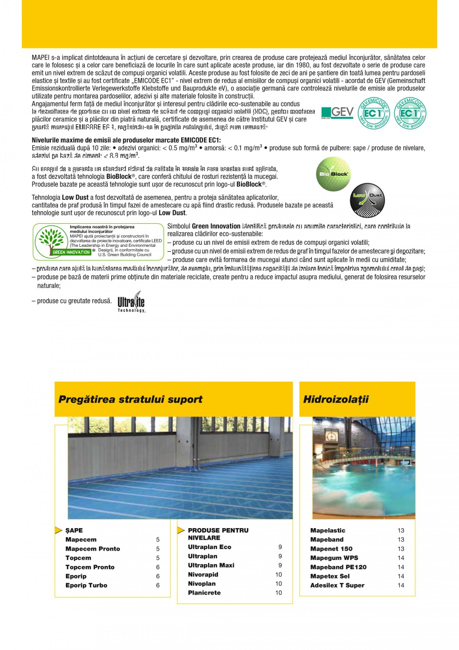 Pagina 4-Produse pentru montarea placilor ceramice si a placilor din piatra naturala MAPEI Catalog, brosura...