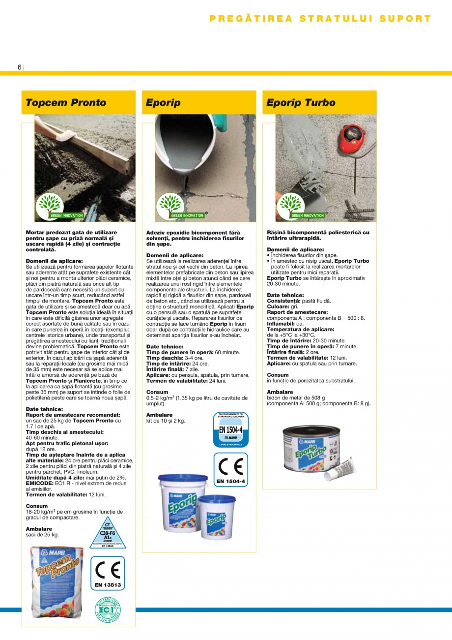 Pagina 9-Produse pentru montarea placilor ceramice si a placilor din piatra naturala MAPEI Catalog, brosura...