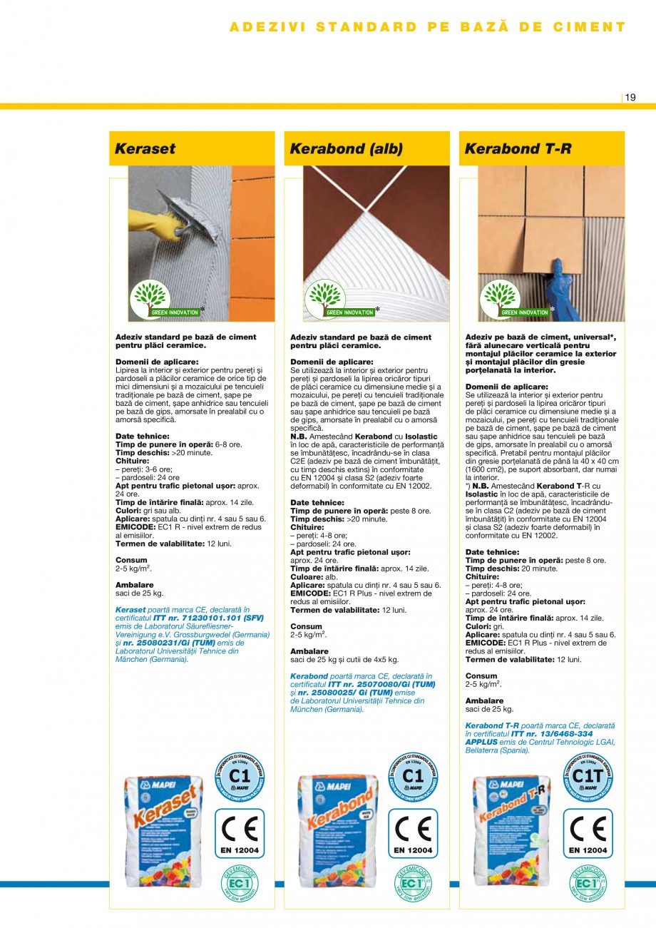 Pagina 22-Produse pentru montarea placilor ceramice si a placilor din piatra naturala MAPEI Catalog, brosura...