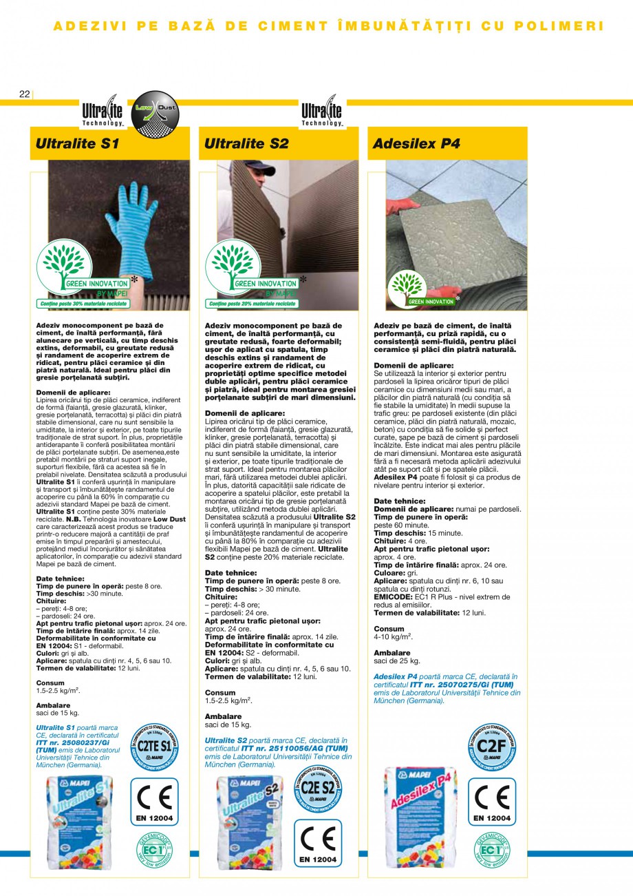 Pagina 25-Produse pentru montarea placilor ceramice si a placilor din piatra naturala MAPEI Catalog, brosura...