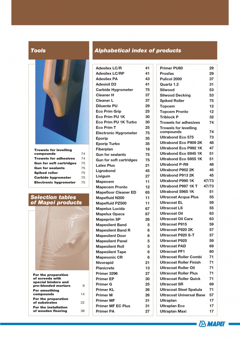 Pagina 5 - Materiale montaj, finisare si intretinere parchet 2011 MAPEI ULTRABOND ECO S955 1K,...