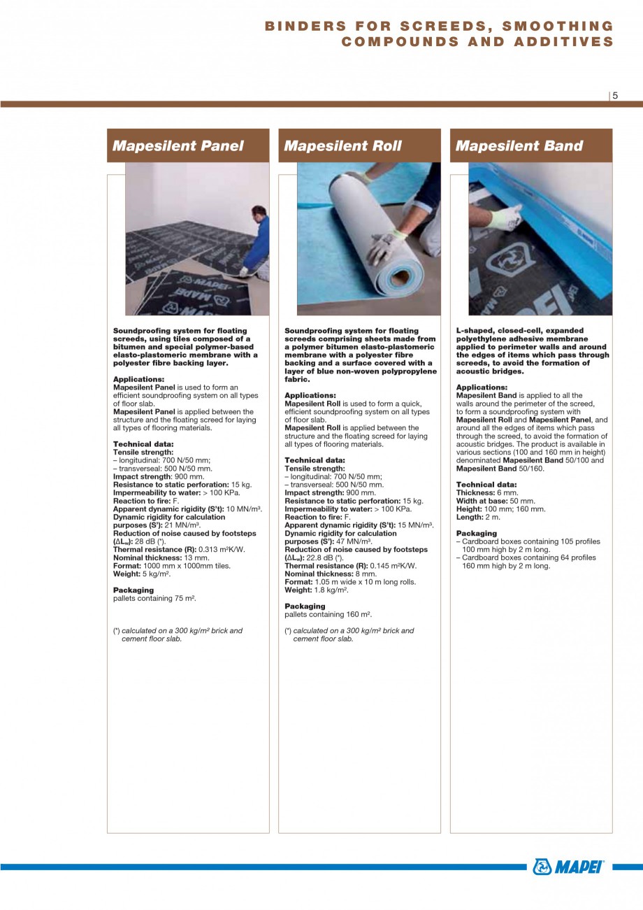 Pagina 7-Materiale montaj, finisare si intretinere parchet 2011 MAPEI ULTRABOND ECO S955 1K, ULTRABOND P902...