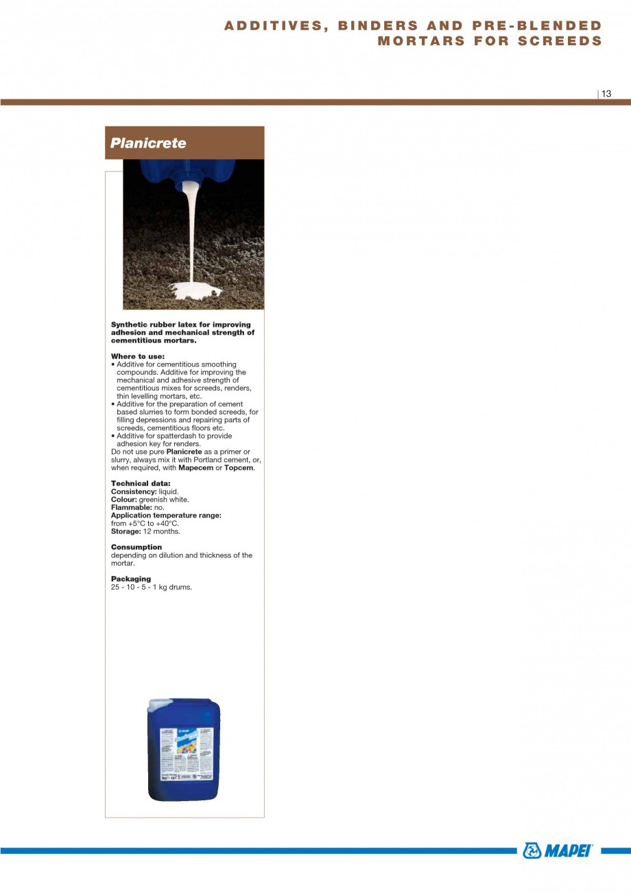 Pagina 15-Materiale montaj, finisare si intretinere parchet 2011 MAPEI ULTRABOND ECO S955 1K, ULTRABOND P902...