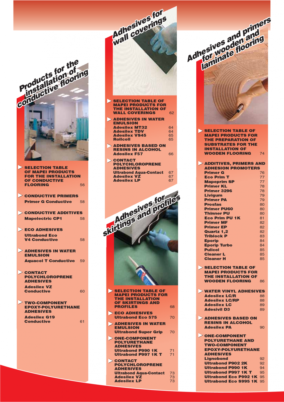 Pagina 4-Produse pentru montarea imbracamintilor vinilice, textile si cauciuc pentru pereti si pardoseli...