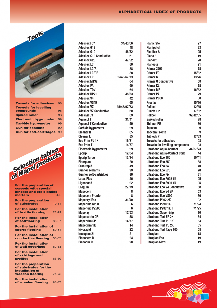 Pagina 5-Produse pentru montarea imbracamintilor vinilice, textile si cauciuc pentru pereti si pardoseli...