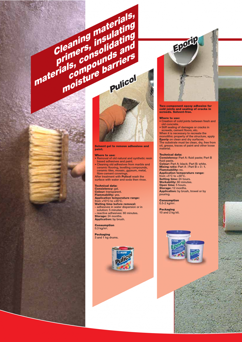 Pagina 14-Produse pentru montarea imbracamintilor vinilice, textile si cauciuc pentru pereti si pardoseli...