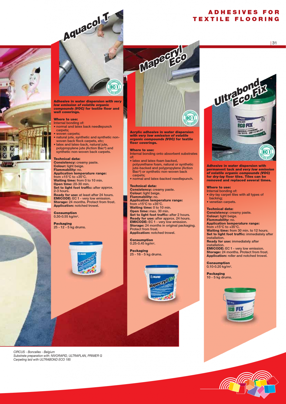 Pagina 33-Produse pentru montarea imbracamintilor vinilice, textile si cauciuc pentru pereti si pardoseli...