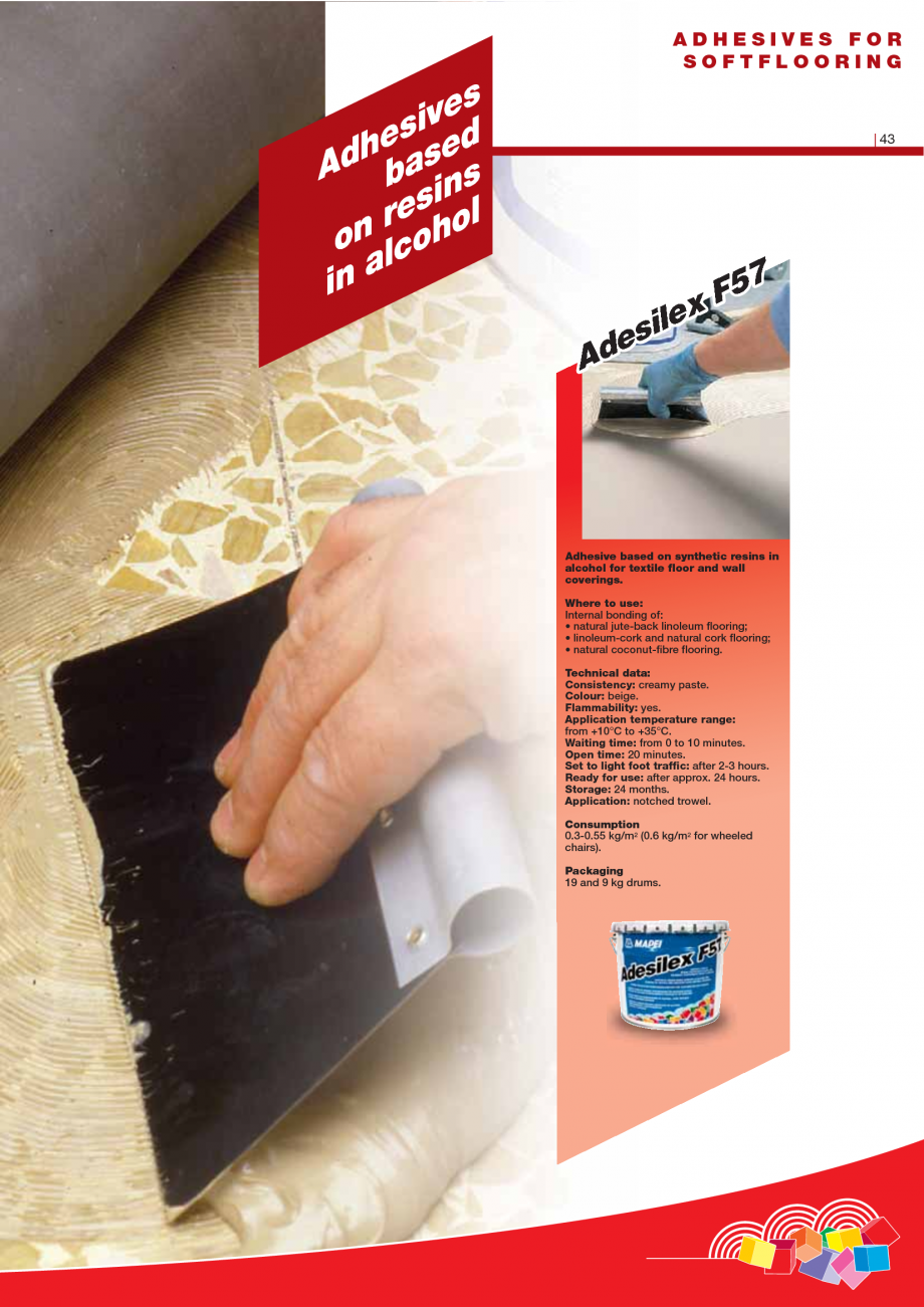 Pagina 45-Produse pentru montarea imbracamintilor vinilice, textile si cauciuc pentru pereti si pardoseli...