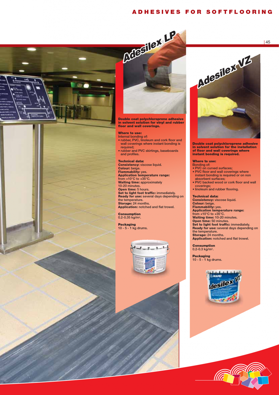 Pagina 47-Produse pentru montarea imbracamintilor vinilice, textile si cauciuc pentru pereti si pardoseli...