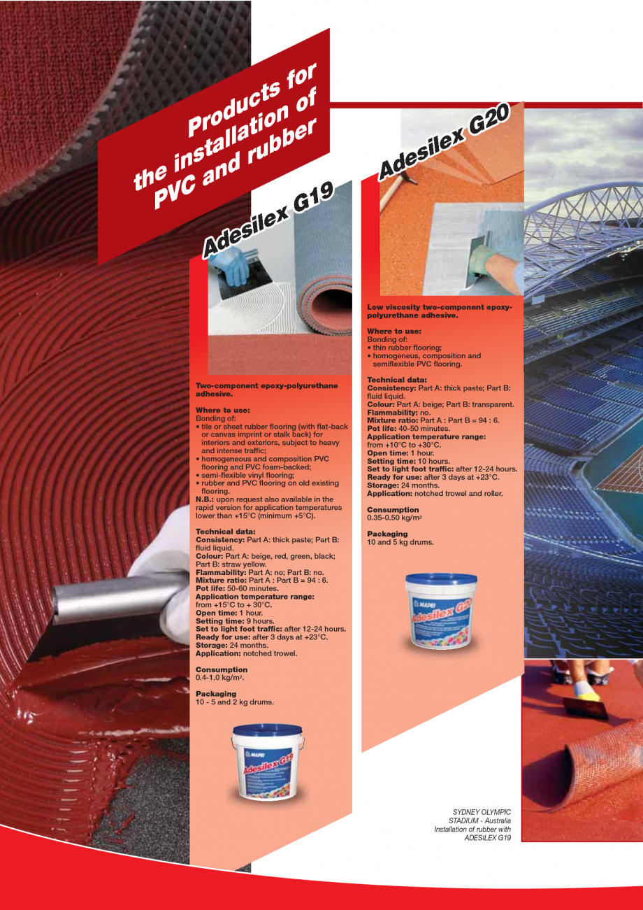 Pagina 54-Produse pentru montarea imbracamintilor vinilice, textile si cauciuc pentru pereti si pardoseli...