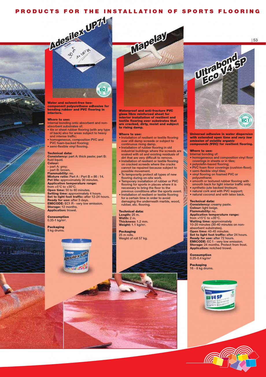 Pagina 55-Produse pentru montarea imbracamintilor vinilice, textile si cauciuc pentru pereti si pardoseli...