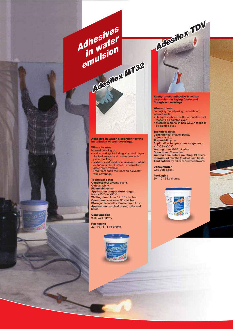 Pagina 66-Produse pentru montarea imbracamintilor vinilice, textile si cauciuc pentru pereti si pardoseli...