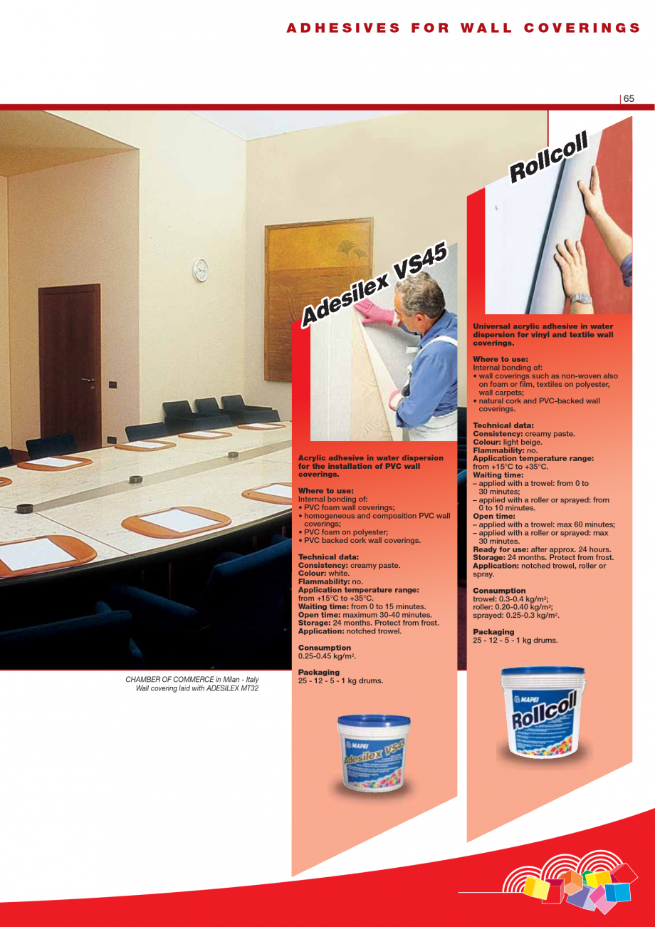 Pagina 67-Produse pentru montarea imbracamintilor vinilice, textile si cauciuc pentru pereti si pardoseli...