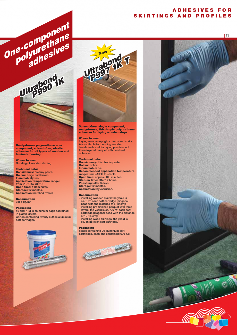 Pagina 73-Produse pentru montarea imbracamintilor vinilice, textile si cauciuc pentru pereti si pardoseli...