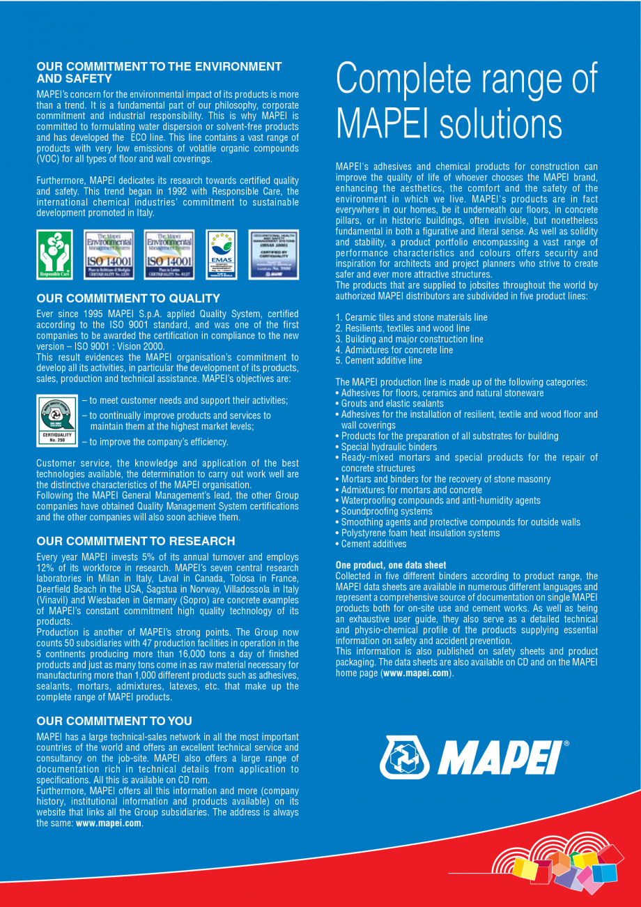 Pagina 107-Produse pentru montarea imbracamintilor vinilice, textile si cauciuc pentru pereti si pardoseli...