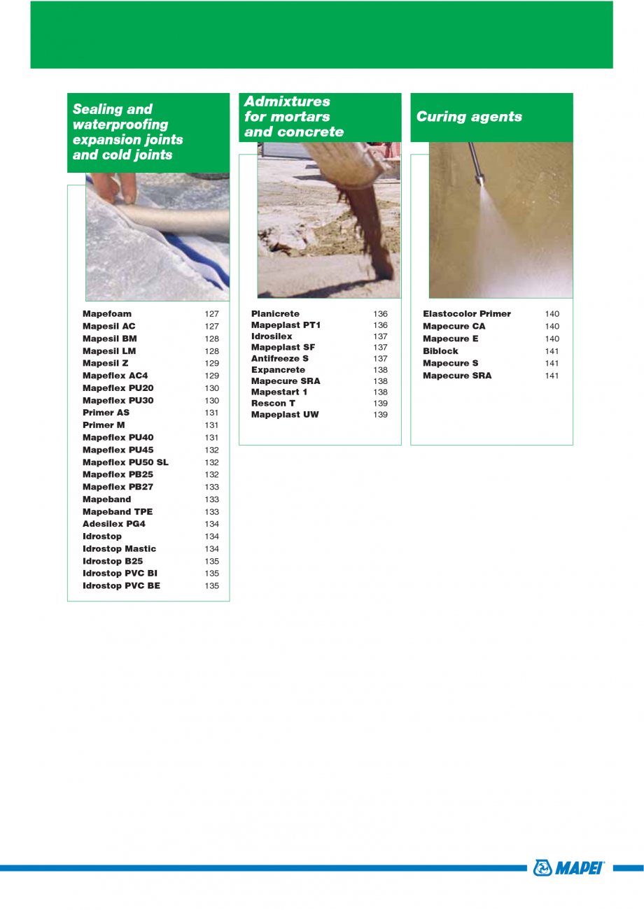Pagina 7-Catalog mortare, materiale speciale MAPEI Catalog, brosura Engleza apetherm FIX 9 Mapetherm FIX 60...