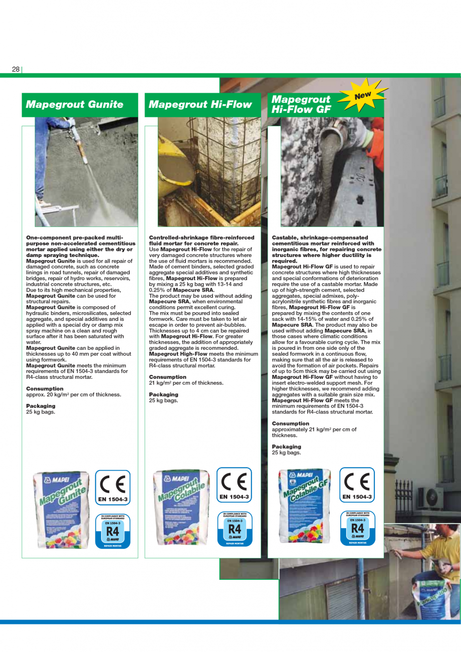 Pagina 30-Catalog mortare, materiale speciale MAPEI Catalog, brosura Engleza p is supplied as two pre-measured...