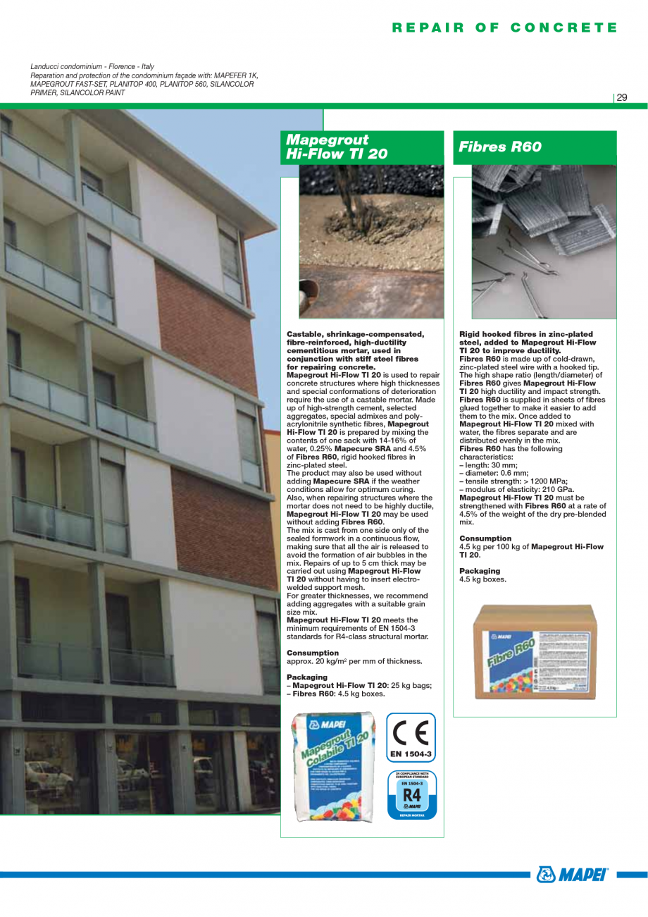 Pagina 31-Catalog mortare, materiale speciale MAPEI Catalog, brosura Engleza f surfaces which have a slightly ...