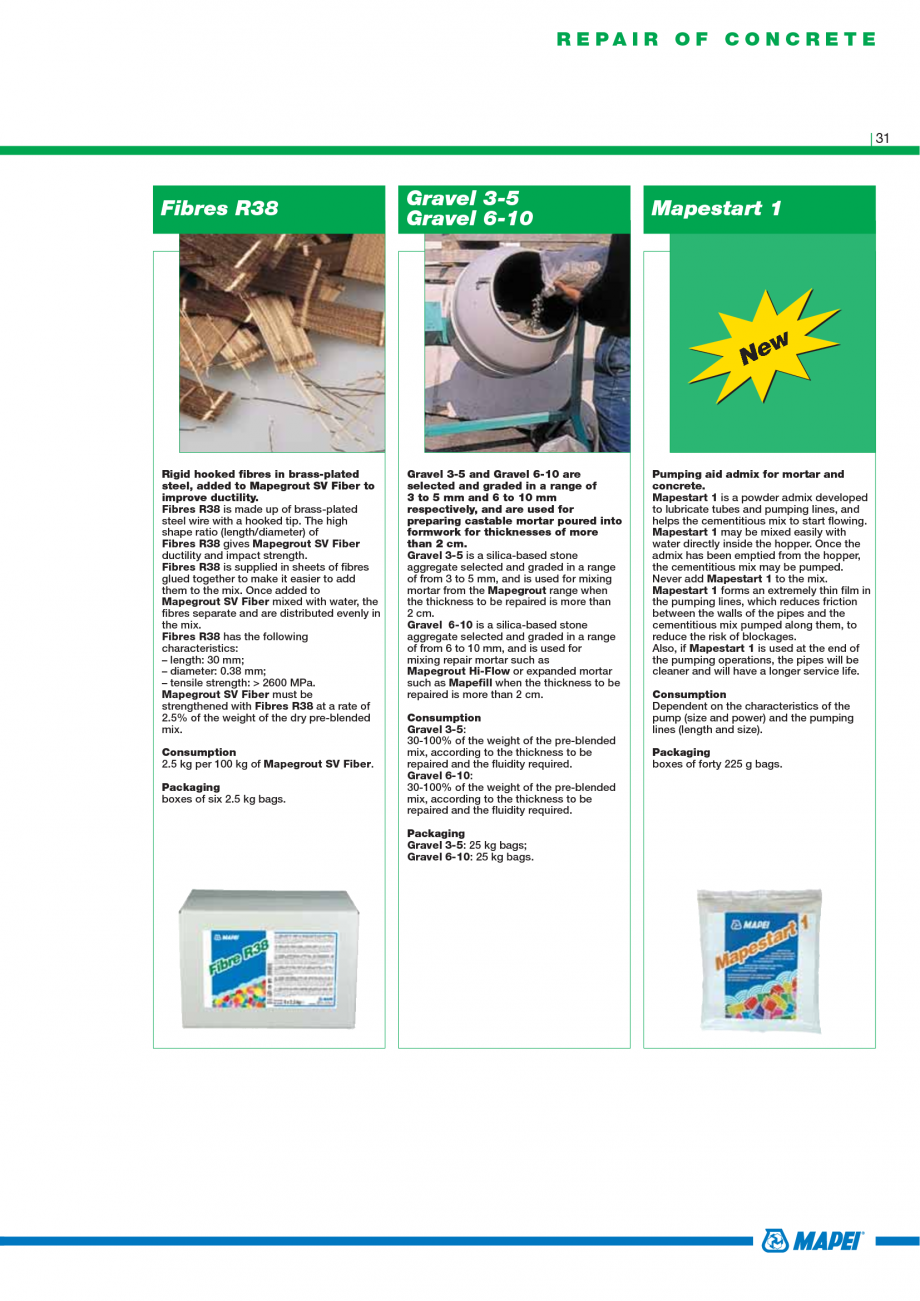 Pagina 33-Catalog mortare, materiale speciale MAPEI Catalog, brosura Engleza .

C25-F7 2

LEVELLING COMPOUNDS
...