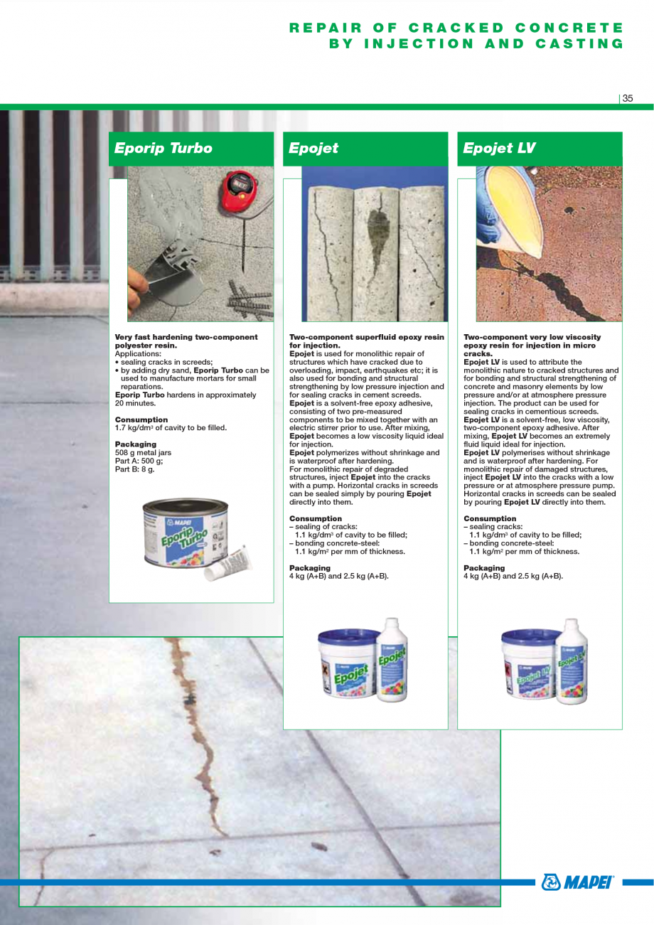 Pagina 37-Catalog mortare, materiale speciale MAPEI Catalog, brosura Engleza 

C40-F10 2

LEVELLING COMPOUNDS
...