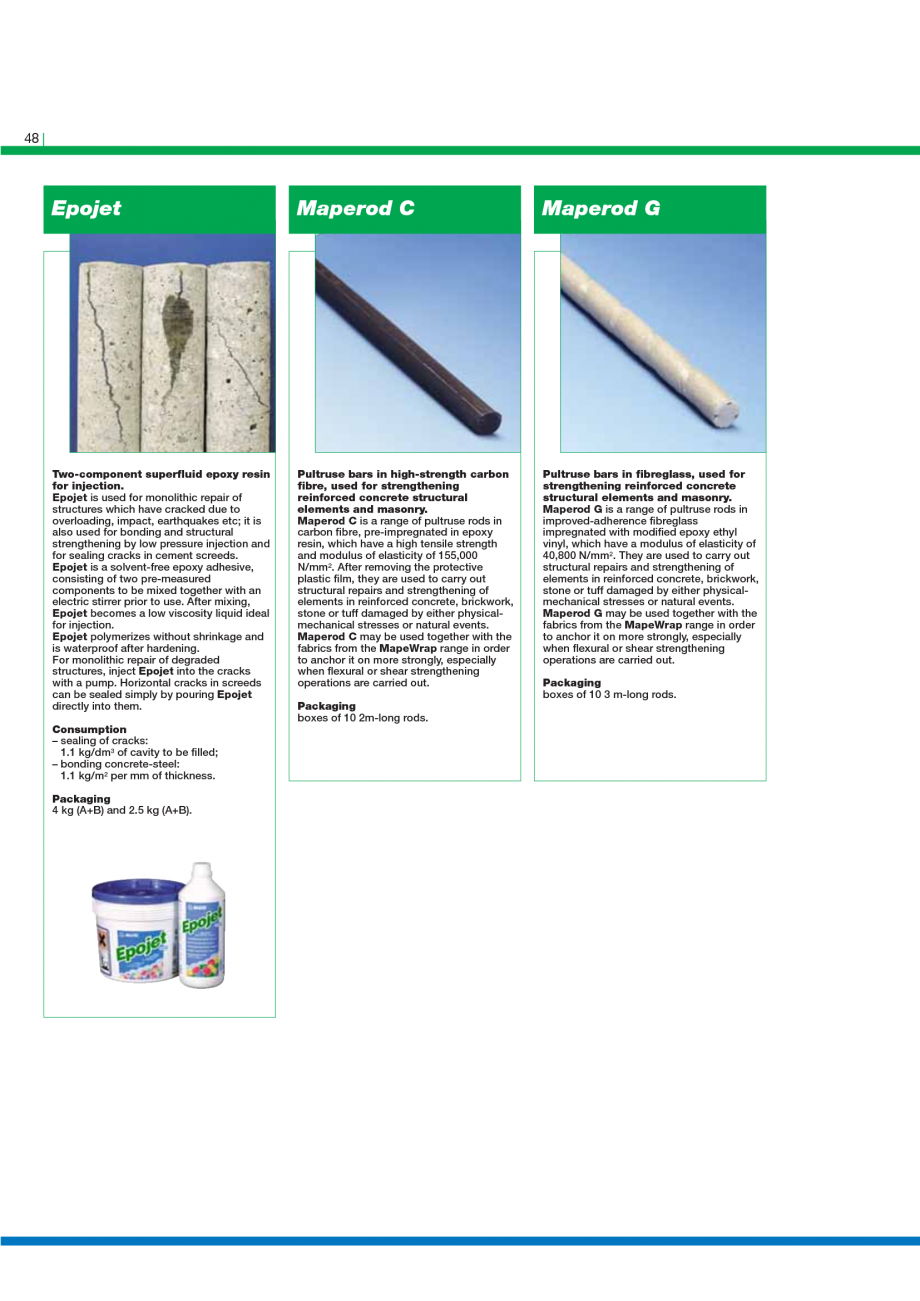 Pagina 50-Catalog mortare, materiale speciale MAPEI Catalog, brosura Engleza pairing tunnels, canals and...