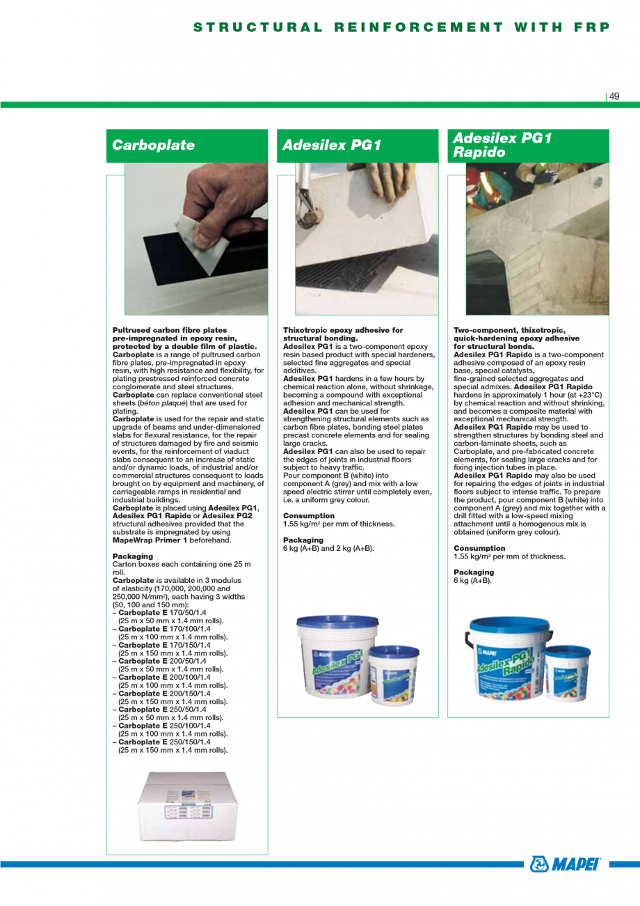 Pagina 51-Catalog mortare, materiale speciale MAPEI Catalog, brosura Engleza ked multipurpose non-accelerated ...