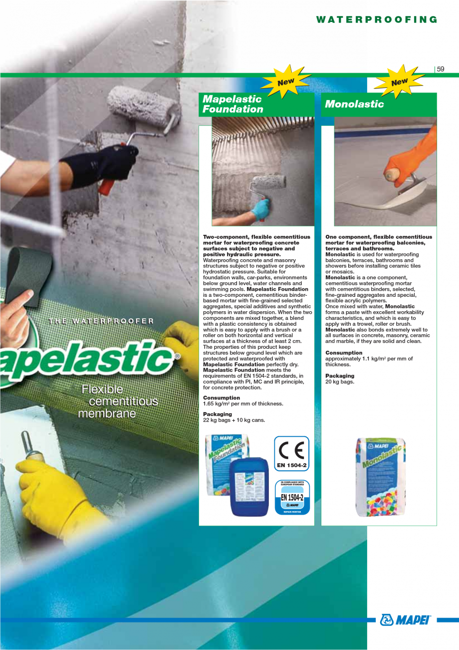 Pagina 61-Catalog mortare, materiale speciale MAPEI Catalog, brosura Engleza ickness. Packaging – Mapegrout ...