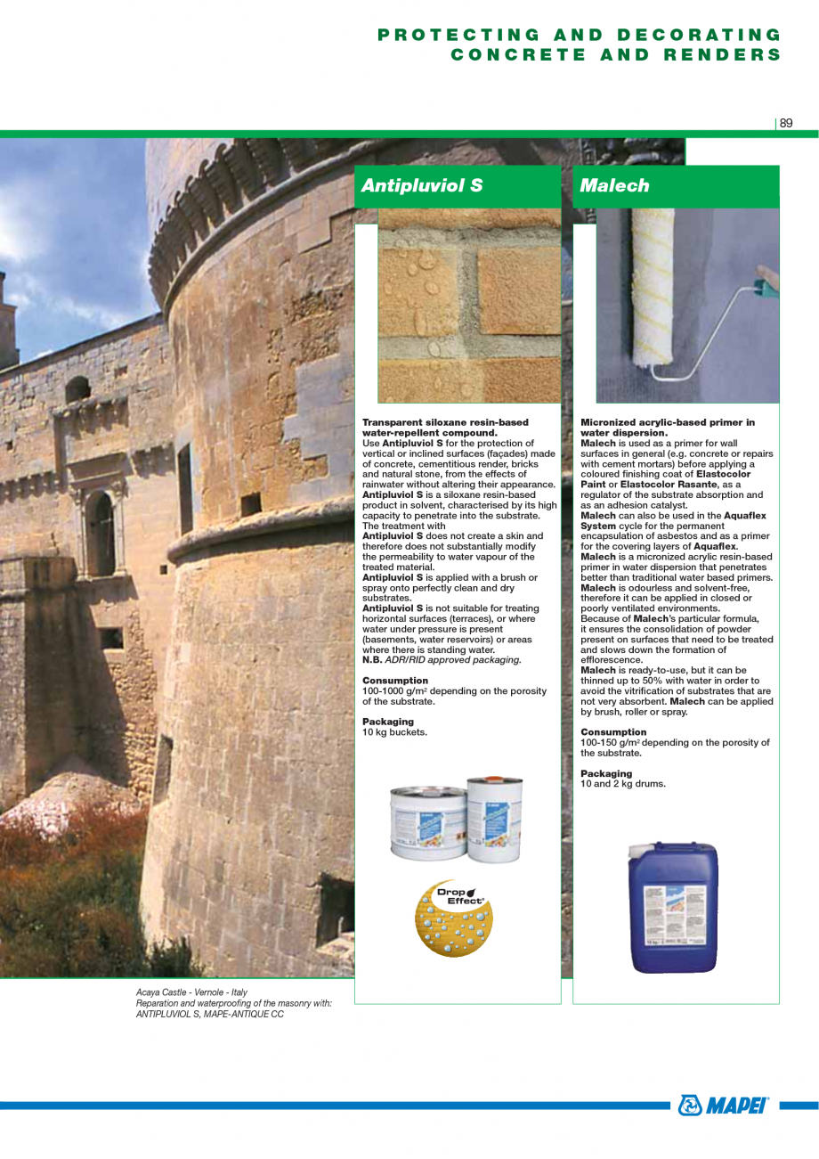 Pagina 91-Catalog mortare, materiale speciale MAPEI Catalog, brosura Engleza rowel on the surface to be...