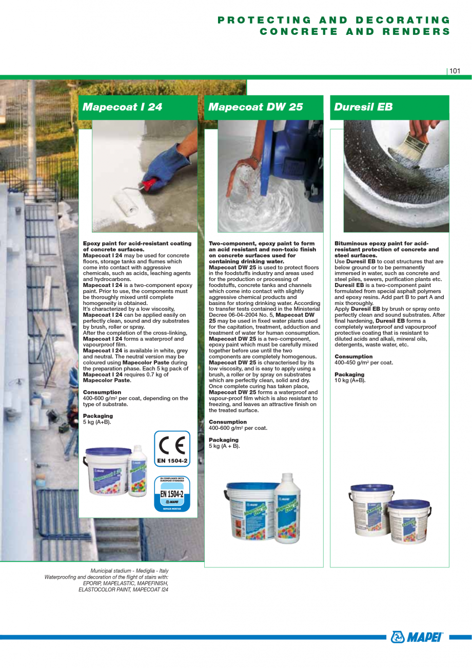Pagina 103-Catalog mortare, materiale speciale MAPEI Catalog, brosura Engleza rk or tuff. Carbotube is applied ...