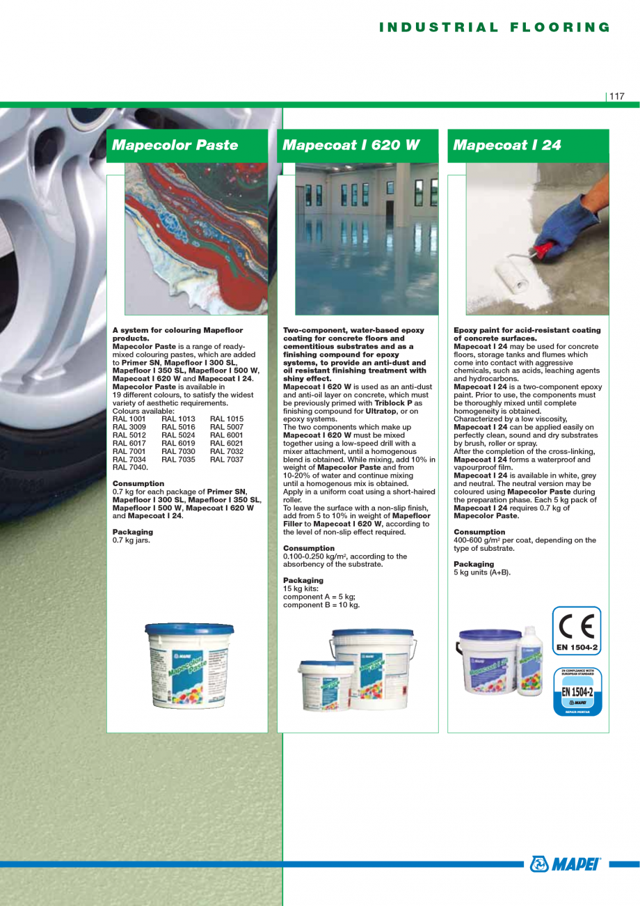 Pagina 119-Catalog mortare, materiale speciale MAPEI Catalog, brosura Engleza ing a specific and complete range...