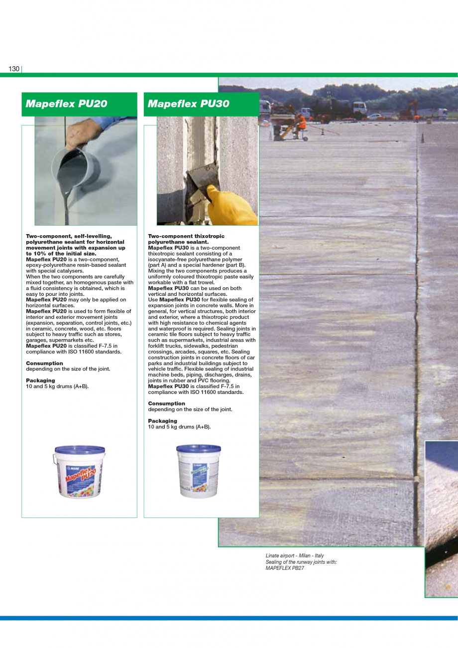 Pagina 132-Catalog mortare, materiale speciale MAPEI Catalog, brosura Engleza pplicable thickness per layer: 25...