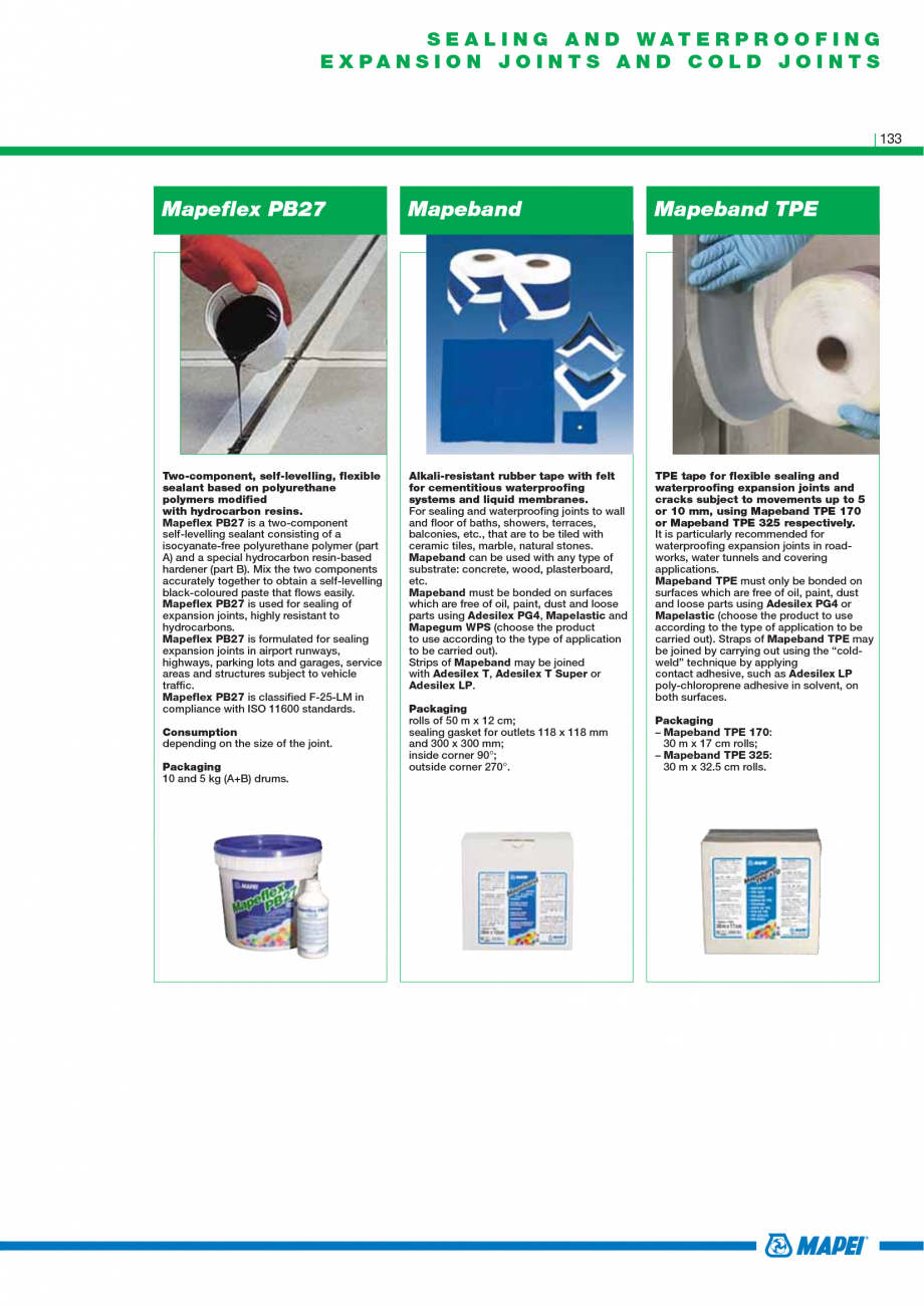 Pagina 135-Catalog mortare, materiale speciale MAPEI Catalog, brosura Engleza inciple, for concrete protection....