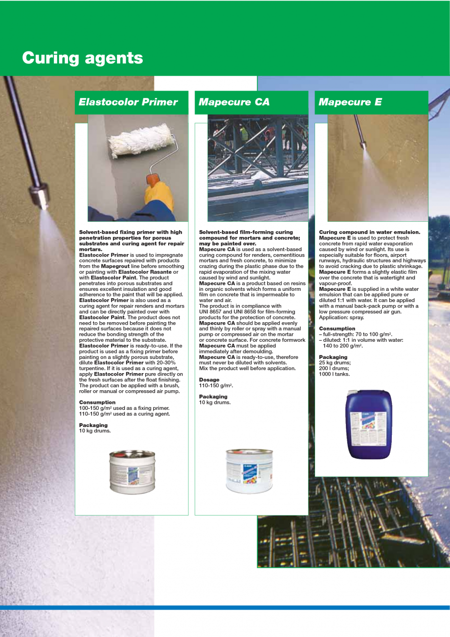 Pagina 142-Catalog mortare, materiale speciale MAPEI Catalog, brosura Engleza s -20°C. Once it has set, it...