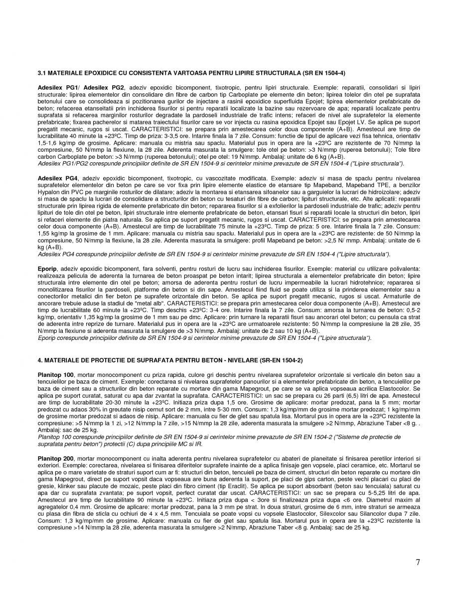 Pagina 7 - Mortare speciale pentru reparatii MAPEI Lucrari, proiecte Romana presiune, apa in...
