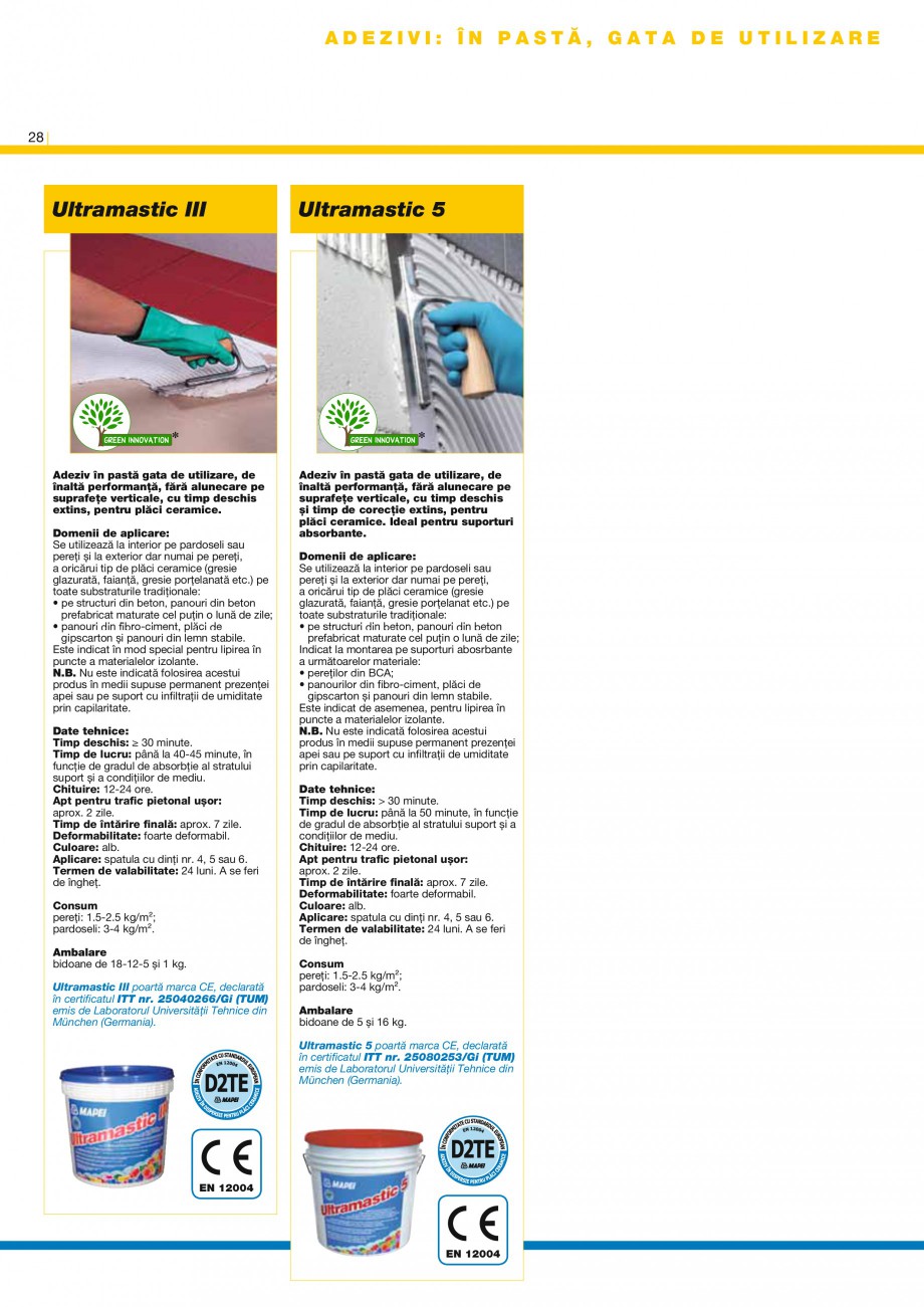 Pagina 30-Produse pentru montarea placilor ceramice si a placilor din piatra naturala MAPEI Mapelastic,...