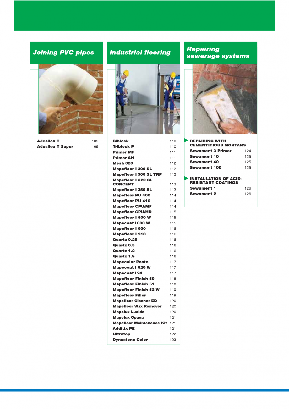 Pagina 6-Catalog mortare, materiale speciale MAPEI Mapegrout Easy Flow GF, Mapegrout SV, Mapegrout SV Fiber, ...